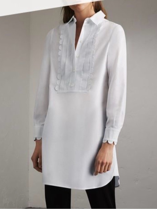 Burberry Tops - Burberry White Button-Front Shirt with Gold Tag
